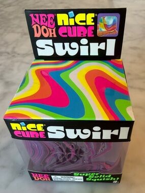NWT NEE DOH Nice Cube Swirl Super Solid Squish - Pink/Purple Swirl